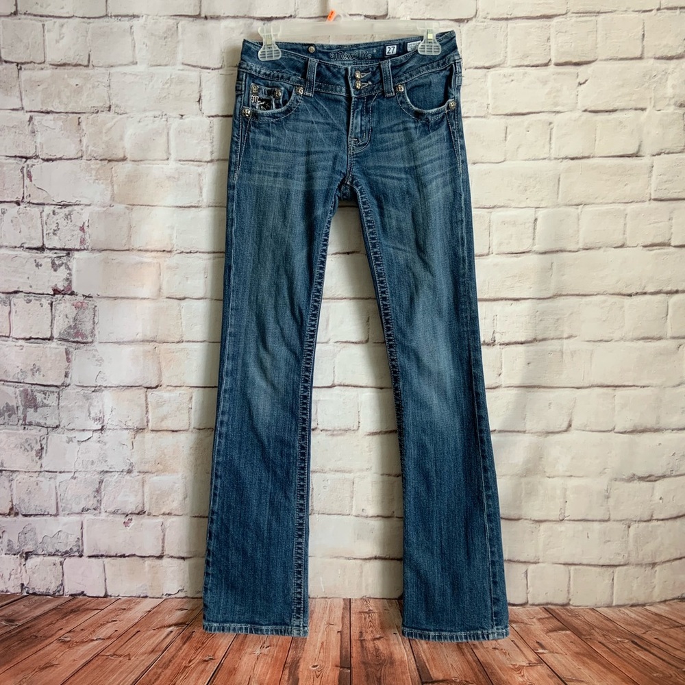 Miss Me Jeans, Bootcut, Med Wash, Low-Rise, 27